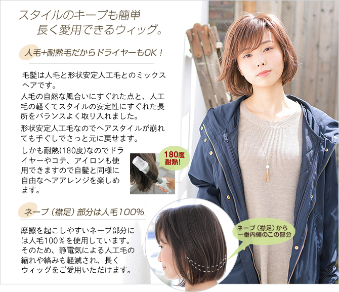 医療用ウィッグの基礎知識/医療用ウィッグストーリーはミックス毛です?