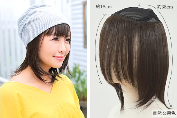 《ミディアムタイプ》帽子の下に毛付きインナーキャップ