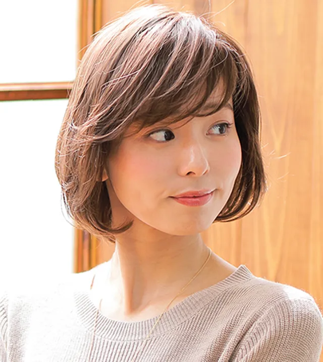 人毛風の質感を持つ医療用ウィッグ「ディアーズボブ」。ふんわり軽やかな毛先が特徴